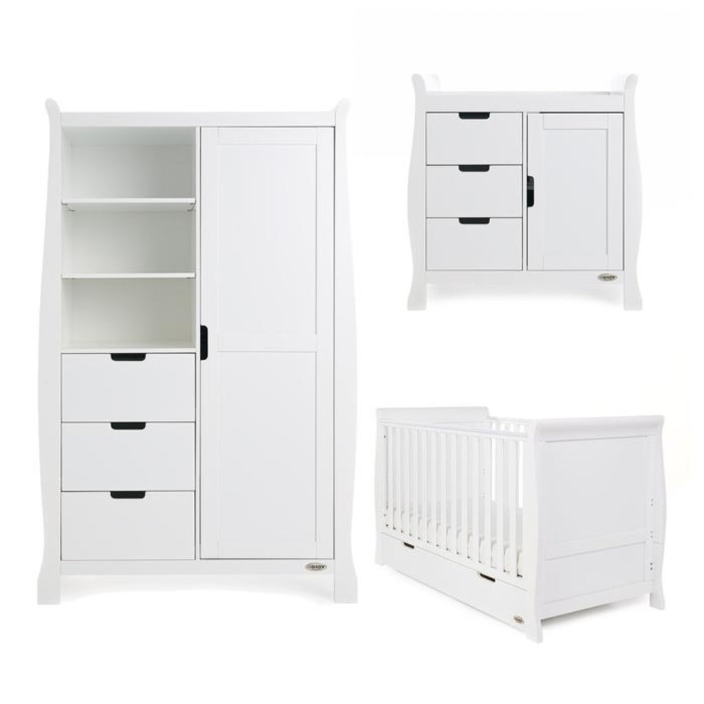 Obaby Obaby Stamford Classic 3 Piece Room Set - White