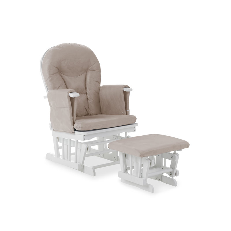 Obaby Obaby - Reclining Glider Chair And Stool -White With Sand Cushion