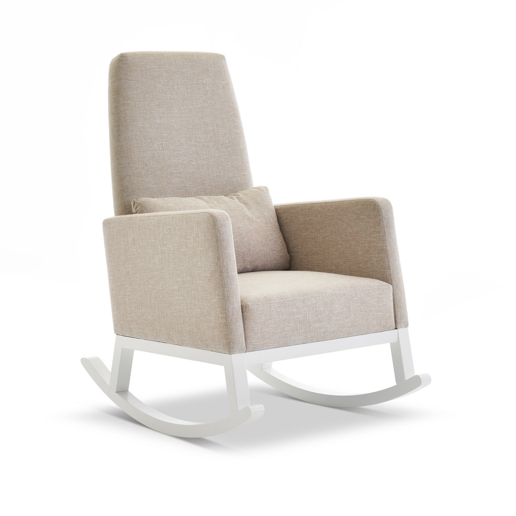 Obaby Obaby - High Back Rocking Chair – White With Oatmeal Cushion