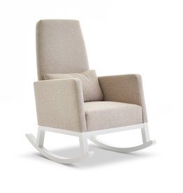 Obaby Obaby - High Back Rocking Chair – White With Oatmeal Cushion