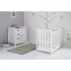 Obaby Obaby Stamford Mini Sleigh 2 Piece Room Set - White