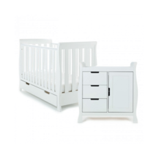 Obaby Obaby Stamford Mini Sleigh 2 Piece Room Set - White