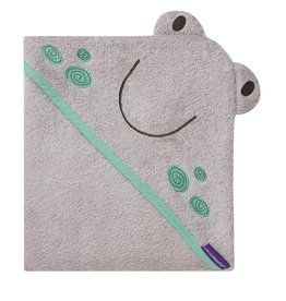Clevamama Clevamama Bamboo Apron Baby Bath Towel  Grey Franky the Frog