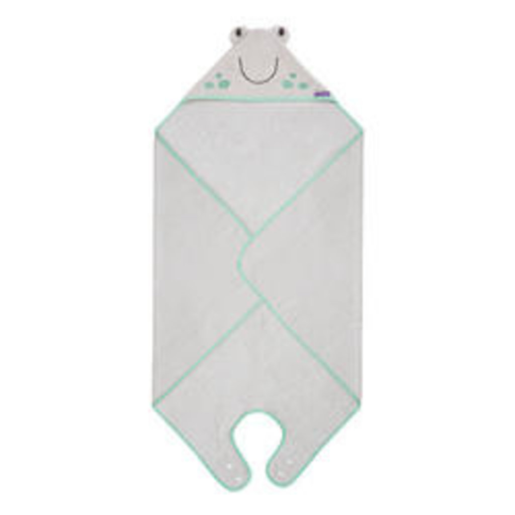 Clevamama Clevamama Bamboo Apron Baby Bath Towel  Grey Franky the Frog