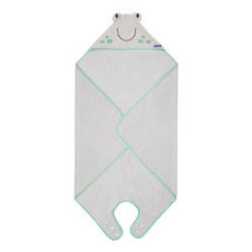 Clevamama Clevamama Bamboo Apron Baby Bath Towel  Grey Franky the Frog
