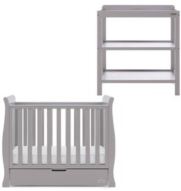 Obaby Obaby Stamford Space Saver 2 Piece Room Set - Warm Grey