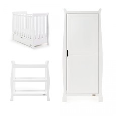 Obaby Stamford Space Saver Sleigh 3 Piece Room Set – White