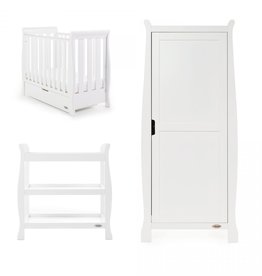 Obaby Stamford Space Saver Sleigh 3 Piece Room Set – White