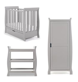 Obaby Stamford Space Saver Sleigh 3 Piece Room Set – Warm Grey