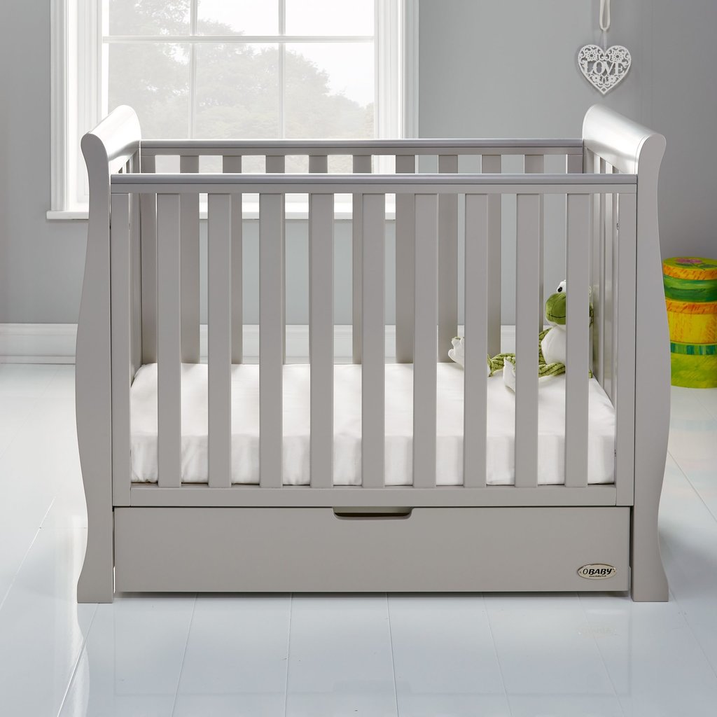 Obaby Stamford Space Saver Sleigh 3 Piece Room Set – Warm Grey