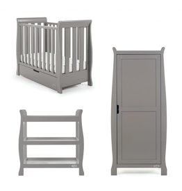 Obaby Stamford Space Saver Sleigh 3 Piece Room Set – Taupe Grey