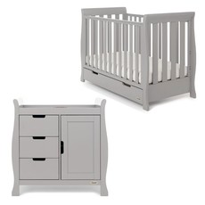 Obaby Obaby Stamford Mini Sleigh 2 Piece Room Set - Warm Grey