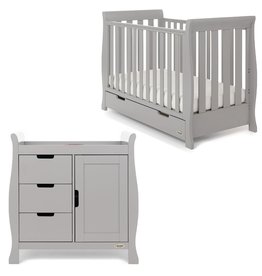 Obaby Obaby Stamford Mini Sleigh 2 Piece Room Set - Warm Grey
