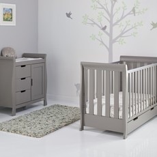 Obaby Obaby Stamford Mini Sleigh 2 Piece Room Set - Taupe Grey