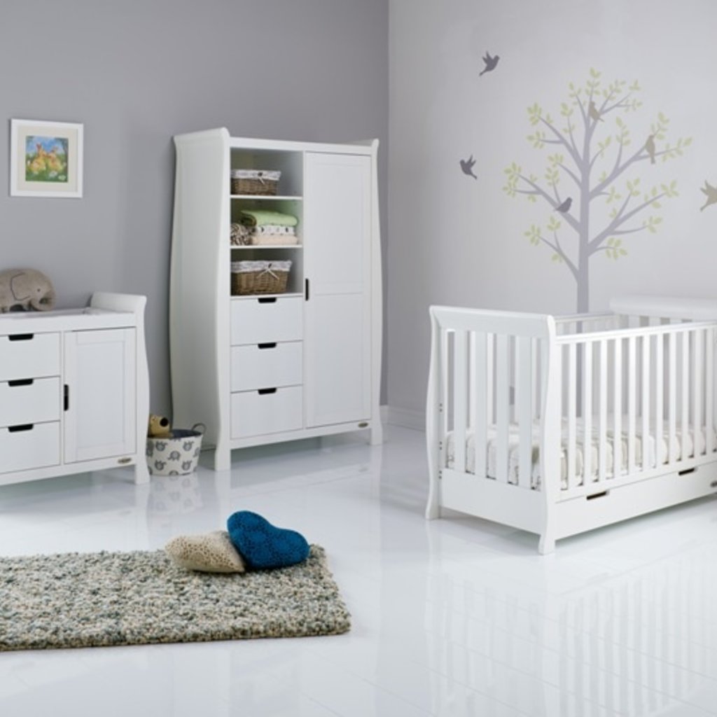Obaby Obaby Stamford Mini Sleigh 3 Piece Room Set - White