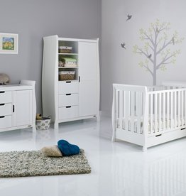 Obaby Obaby Stamford Mini Sleigh 3 Piece Room Set - White