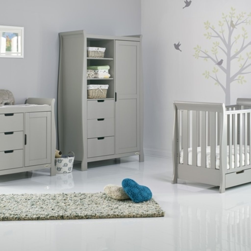 Obaby Stamford Mini Sleigh 3 Piece Room Set - Warm Grey