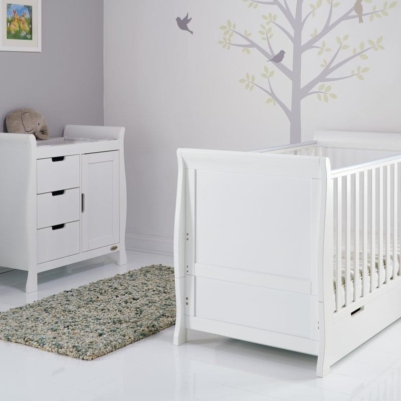 Obaby Obaby Stamford Classic Sleigh 2 Piece Room Set - White