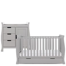 Obaby Obaby Stamford Classic Sleigh 2 Piece Room Set - Warm Grey
