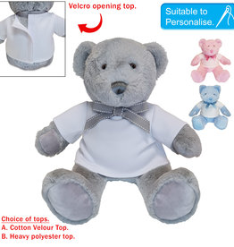 Baby Bow Soft Teddy -Grey