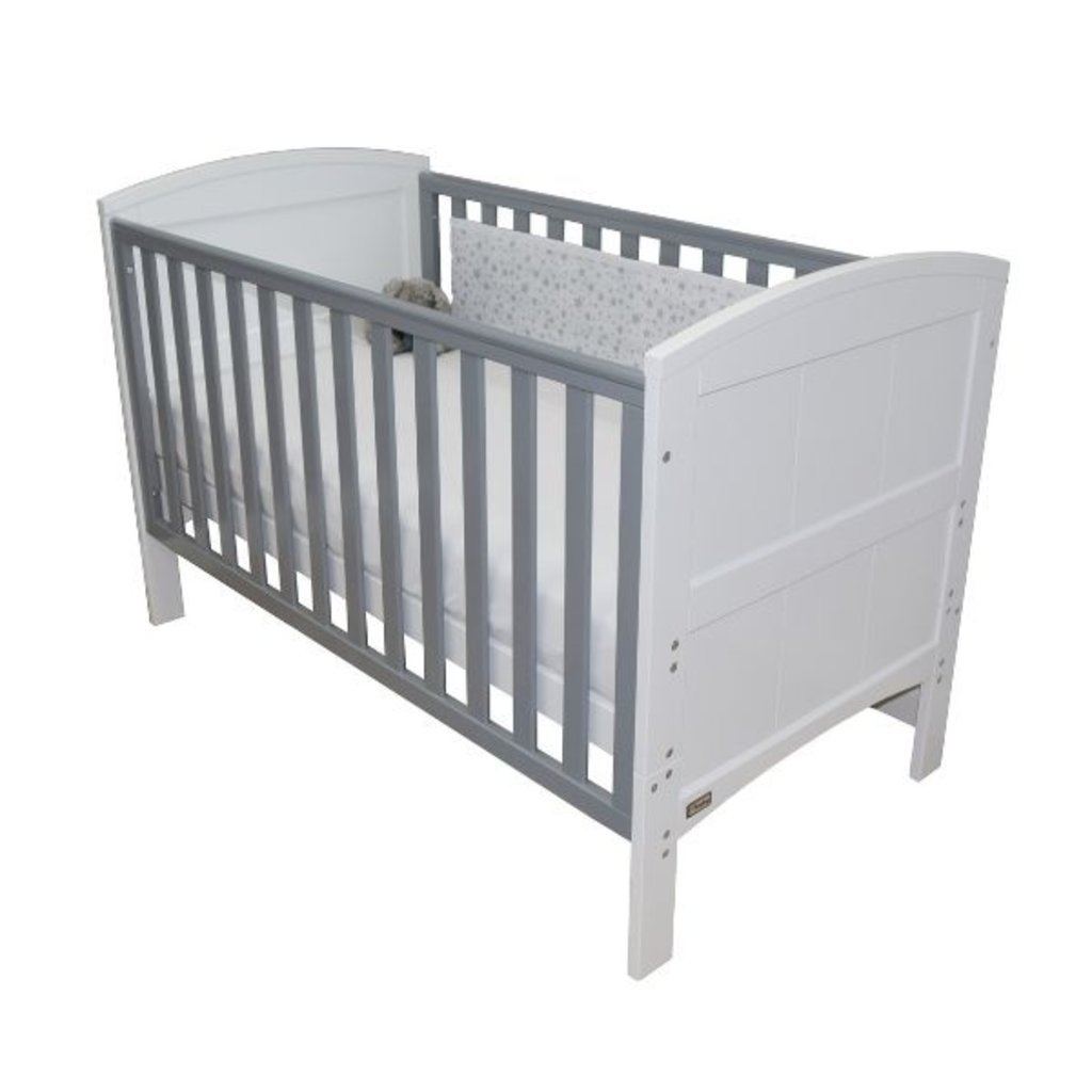 Brbaby Stockholm Cot Bed- White & Grey