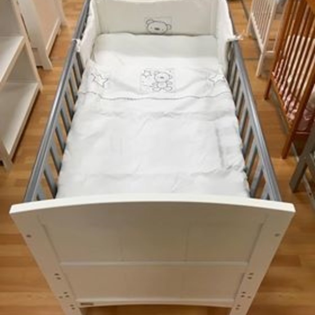 Stockholm Cot Bed- White & Grey
