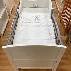 Brbaby Stockholm Cot Bed- White & Grey