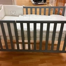 Stockholm Cot Bed- White & Grey