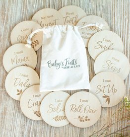 Bebe au Lait Baby’s Firsts  Wooden  Sayings Disc 12pc