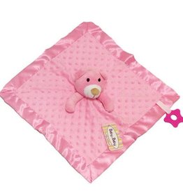 Pink Dimple Comforter, Satin Trim & Teether
