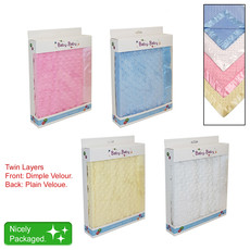 Plush Velour Boxed Dimple Blanket White