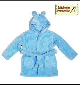 Blue Hooded Fleece Robe 0-6m