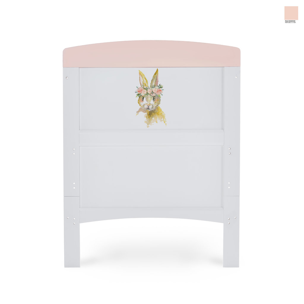 Obaby Obaby Grace Inspire Cot Bed- Water Colour Rabbit Pink