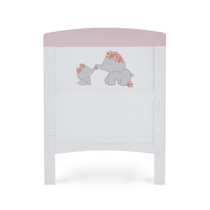 Obaby Obaby Grace Inspire Cot Bed- Me and Mini Me Elephants Pink