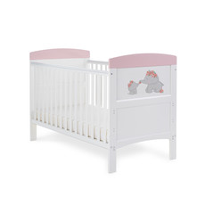 Obaby Obaby Grace Inspire Cot Bed- Me and Mini Me Elephants Pink