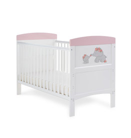 Obaby Obaby Grace Inspire Cot Bed- Me and Mini Me Elephants Pink