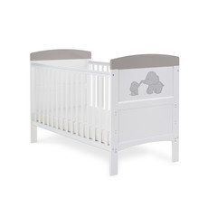 Obaby Obaby Grace Inspire Cot Bed- Me and Mini Me Elephants Grey