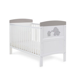 Obaby Obaby Grace Inspire Cot Bed- Me and Mini Me Elephants Grey