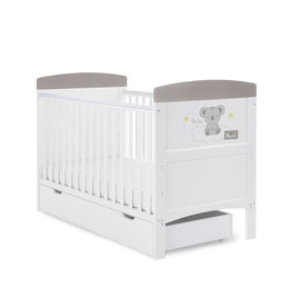 Obaby Obaby Grace Inspire Cot Bed & Underdrawer- Hello World Koala - Grey