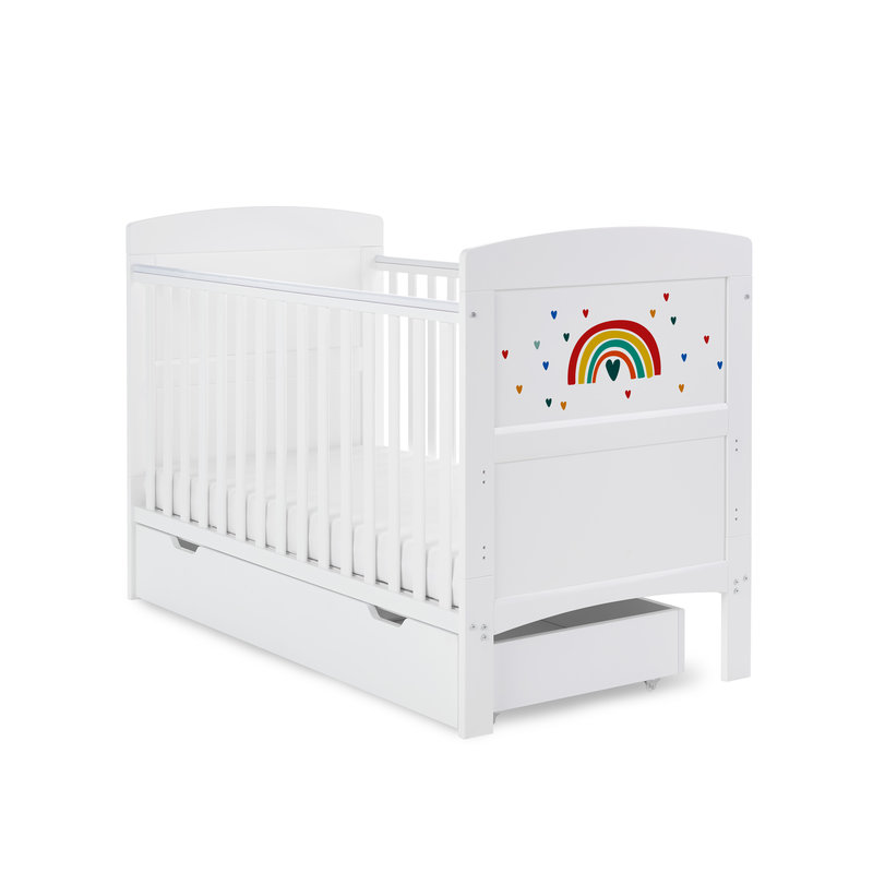 Obaby Obaby Grace Inspire Cot Bed & Underdrawer- Rainbow - Multicolour