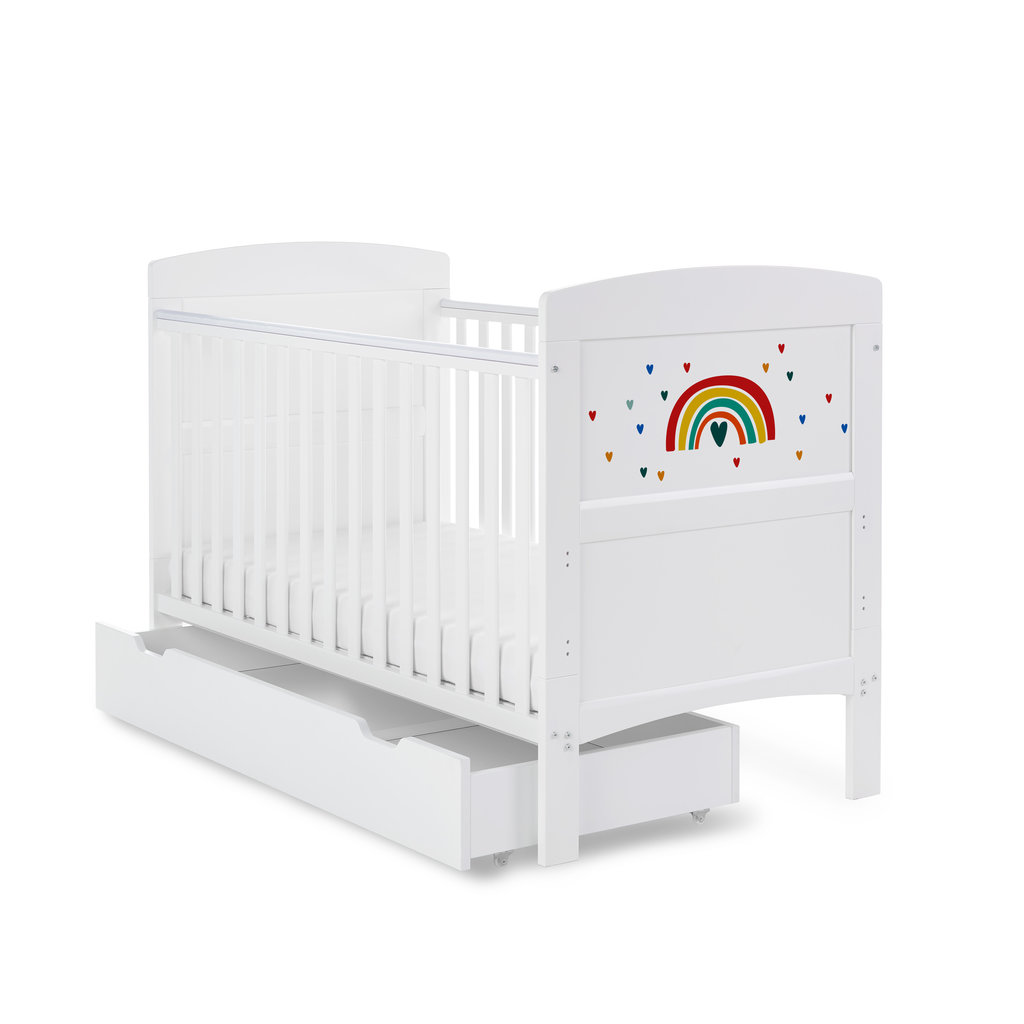 Obaby Obaby Grace Inspire Cot Bed & Underdrawer- Rainbow - Multicolour