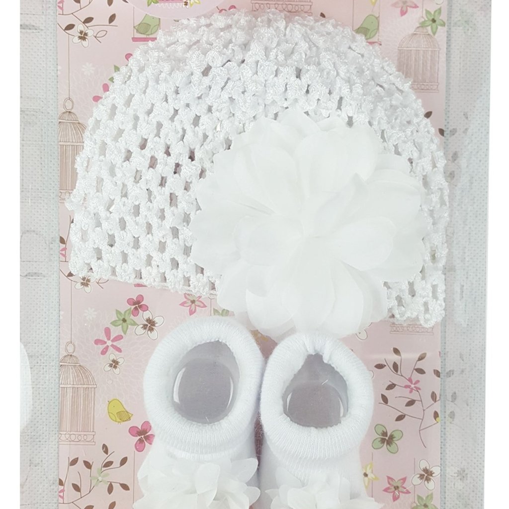 Christening Hat & Sock Set 0-12m