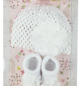 Christening Hat & Sock Set 0-12m