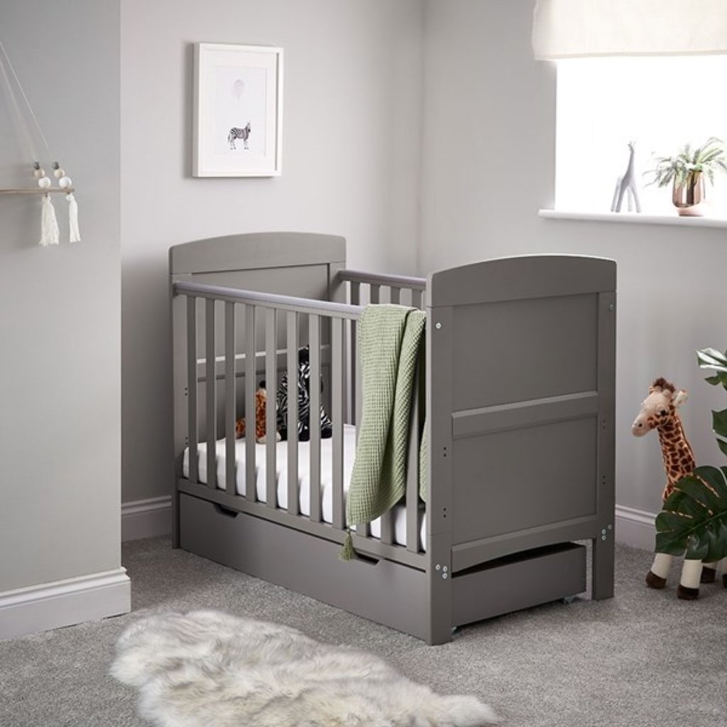 Obaby Obaby Grace Mini Cot Bed & Under Drawer Taupe Grey