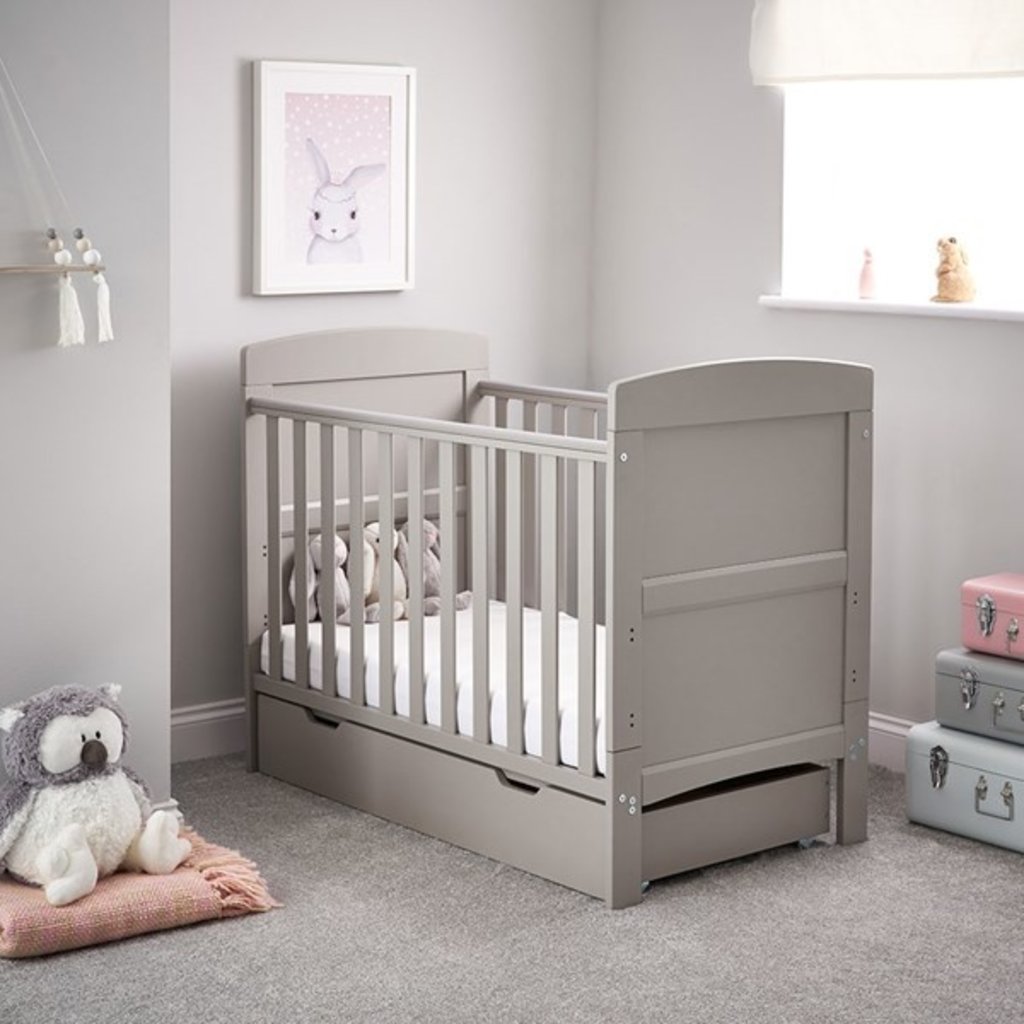 Obaby Obaby Grace Mini Cot Bed & Under Drawer Warm Grey