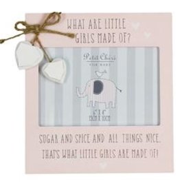 Petit Cheri  Little Girls Frame With Hearts Pink 6"x4"