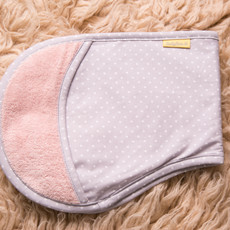 Babyboo Burpyboo Burp Towel-Blush Pink/ Grey Stars