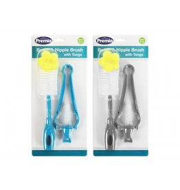 Premia Bottle & Nipple Brush With Tongs