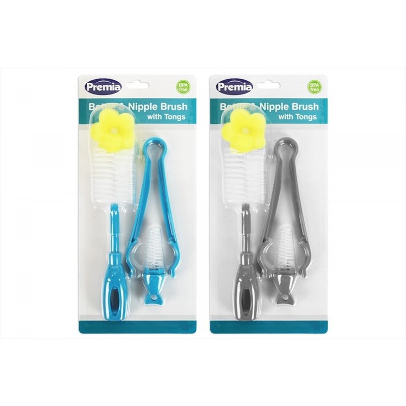 Premia Bottle & Nipple Brush With Tongs
