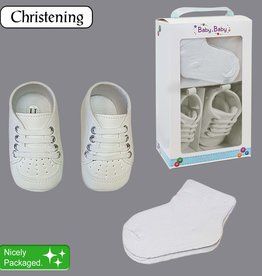 Boxed Boy's Christening Shoe & Socks
